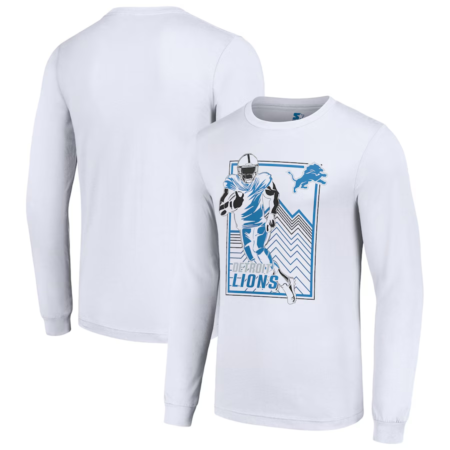 Men Detroit Lions white 2024 NFL Long sleeve T Shirts->nfl t-shirts->Sports Accessory